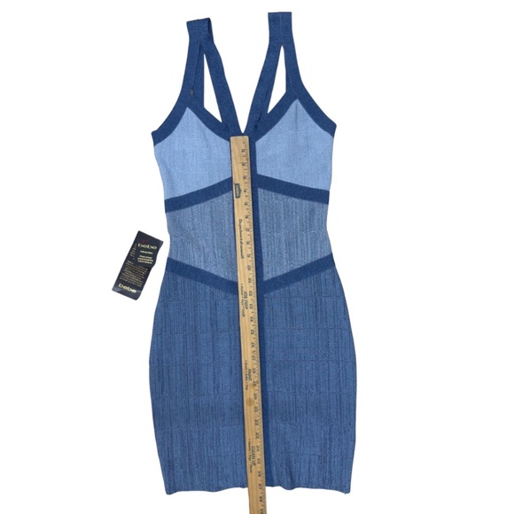 bebe mock denim bandage dress - size Small - Picture 2 of 5